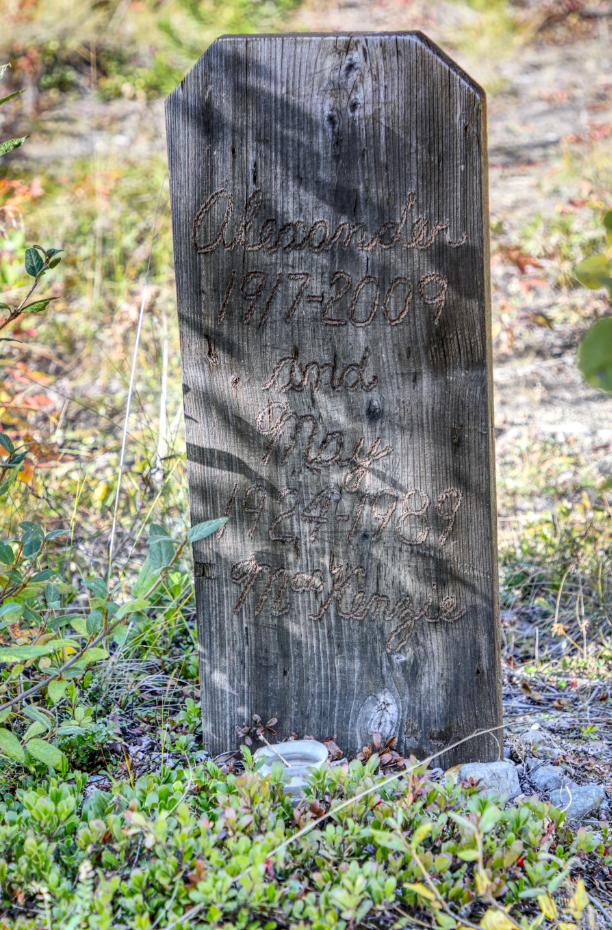 Grave of May MacKenzie in the Atlin Pioneer Cemetery, BC