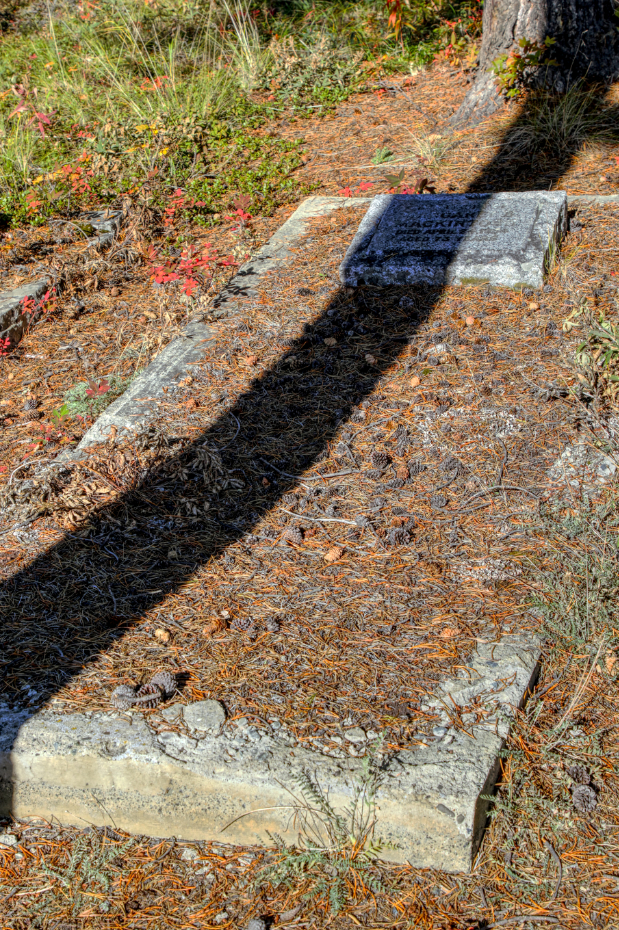 Grave of Margaret B. Mackintosh in the Atlin Pioneer Cemetery, BC