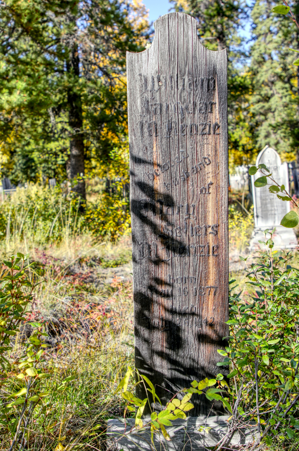 Grave of William Farquar M'Kenzie in the Atlin Pioneer Cemetery, BC
