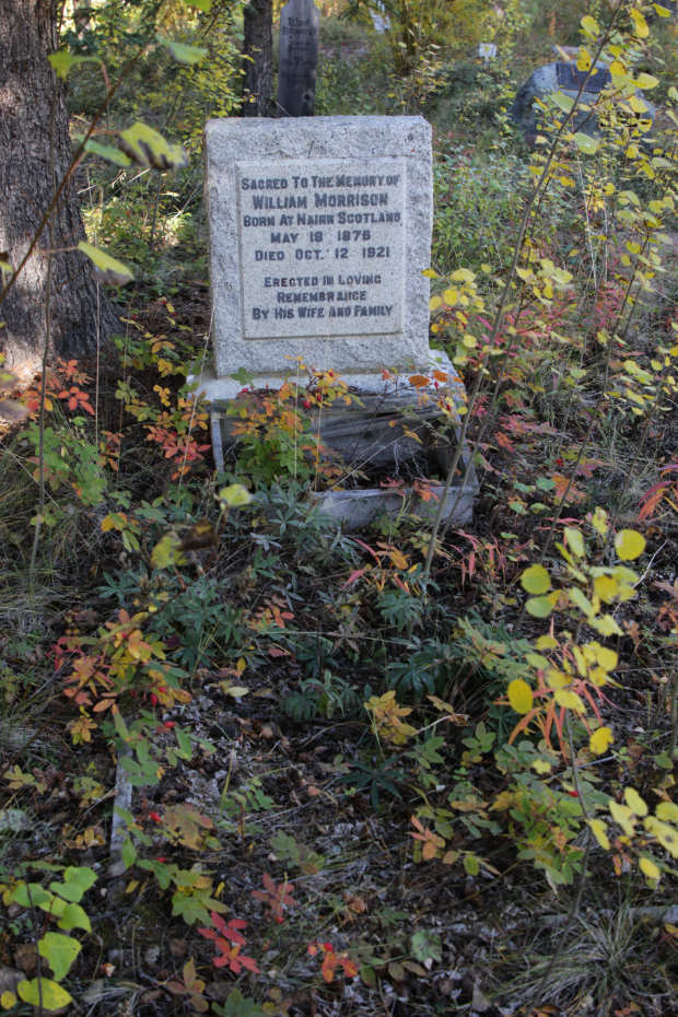 Grave of William Morrison in the Atlin Pioneer Cemetery, BC