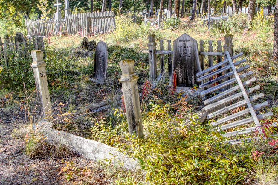 Grave of Mary Nichol in the Atlin Pioneer Cemetery, BC