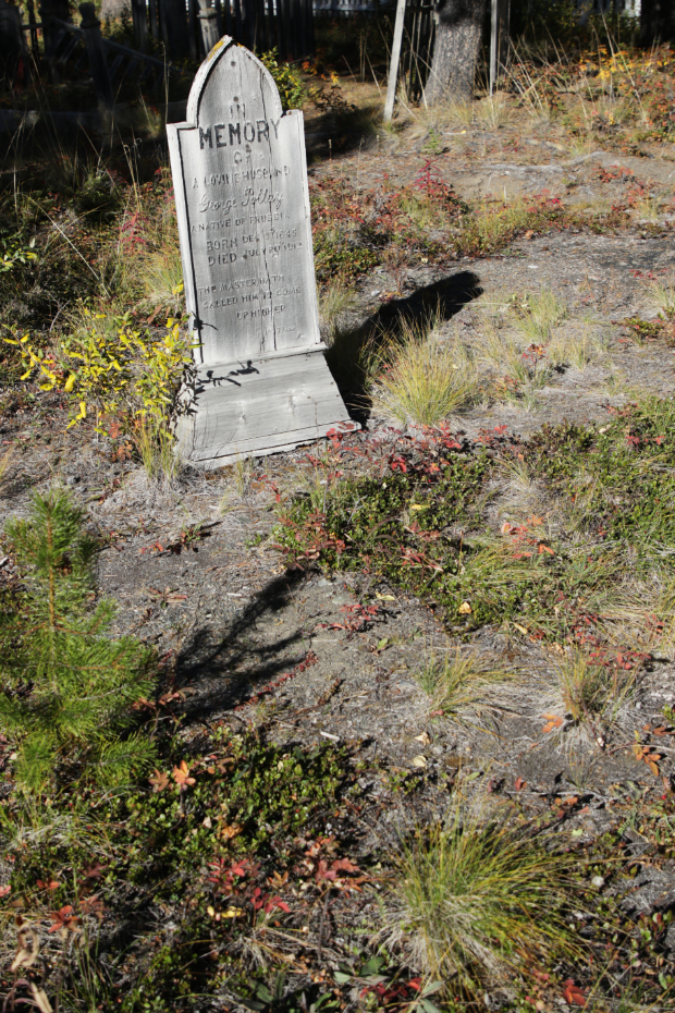 Grave of George Pollay in the Atlin Pioneer Cemetery, BC