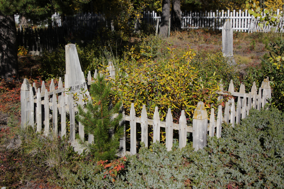 Grave of James Thompson in the Atlin Pioneer Cemetery, BC