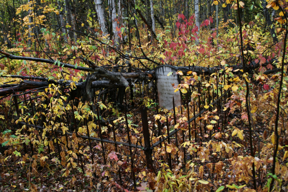 Grave of George A. Pritchett in the Glenora Cemetery, BC
