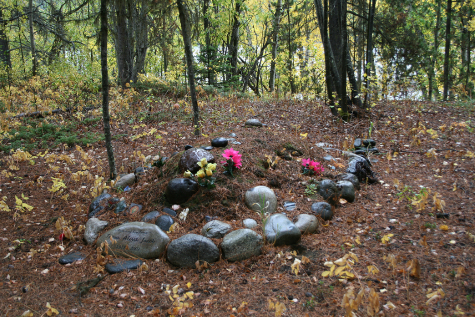 Grave of Teresa Aliya Jacob in the Glenora Cemetery, BC
