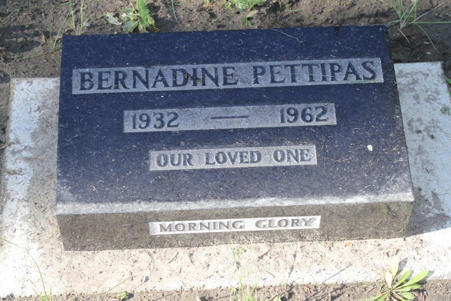 Grave of Bernadine Pettipas in the Whitehorse Pioneer Cemetery, Yukon