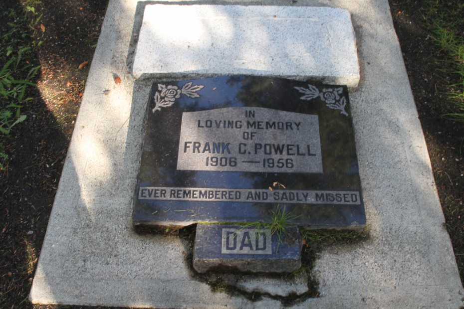 Grave of Frank C. Powell in the Whitehorse Pioneer Cemetery, Yukon