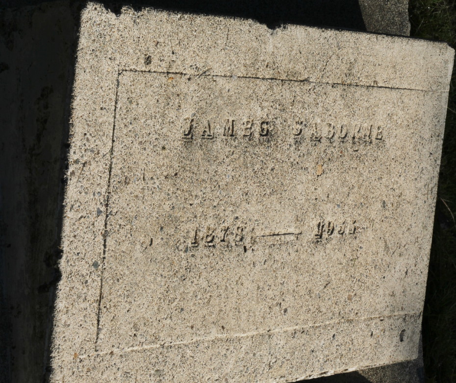 Grave of James Saborne in the Whitehorse Pioneer Cemetery, Yukon
