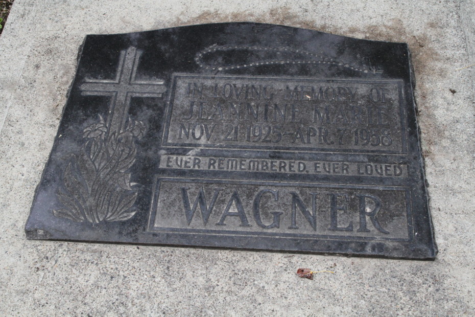 Grave of Jeannine Marie Wagner in the Whitehorse Pioneer Cemetery, Yukon