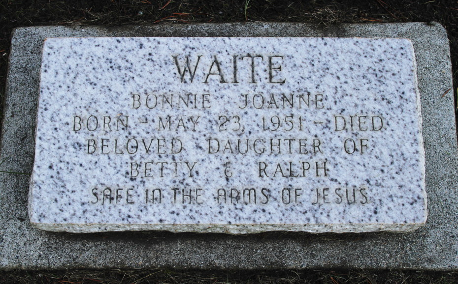 Grave of baby Bonnie Joanne Waite in the Whitehorse Pioneer Cemetery, Yukon