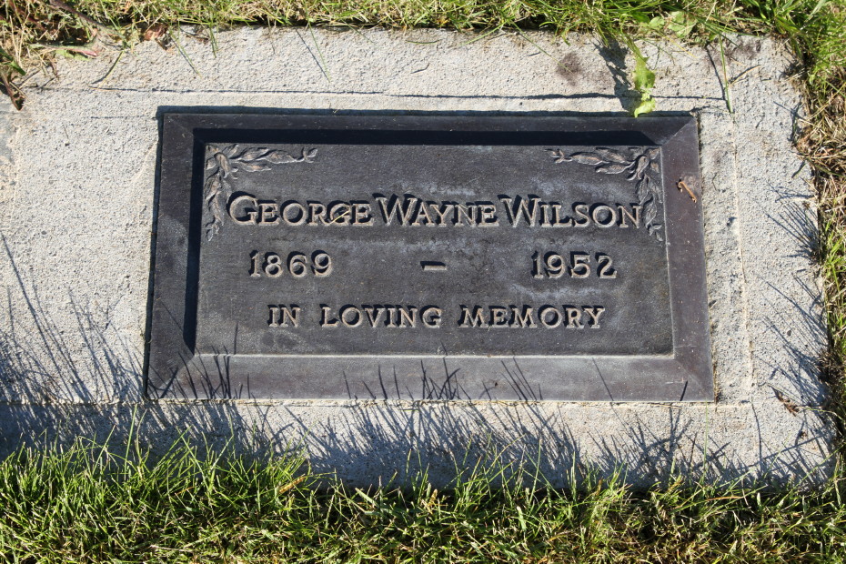Grave of George Wayne Wilson in the Whitehorse Pioneer Cemetery, Yukon