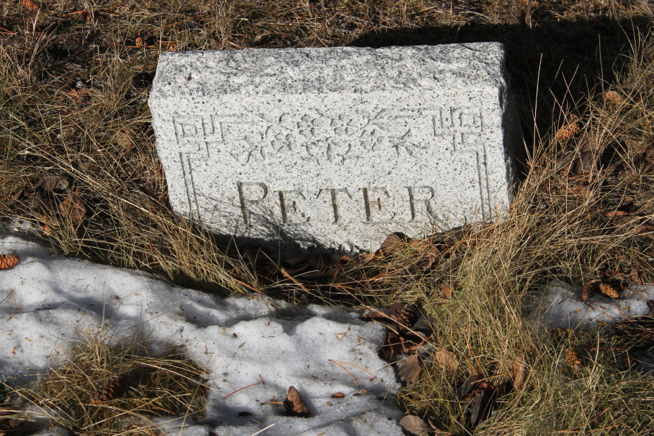Grave of Peter in the Whitehorse Pioneer Cemetery, Yukon