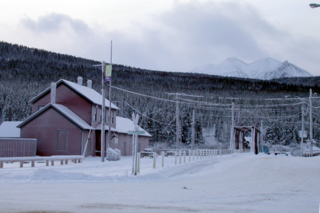 White Pass and Yukon Route railway station, Carcross, Yukon, on December 17, 2003. Photo by Murray Lundberg.