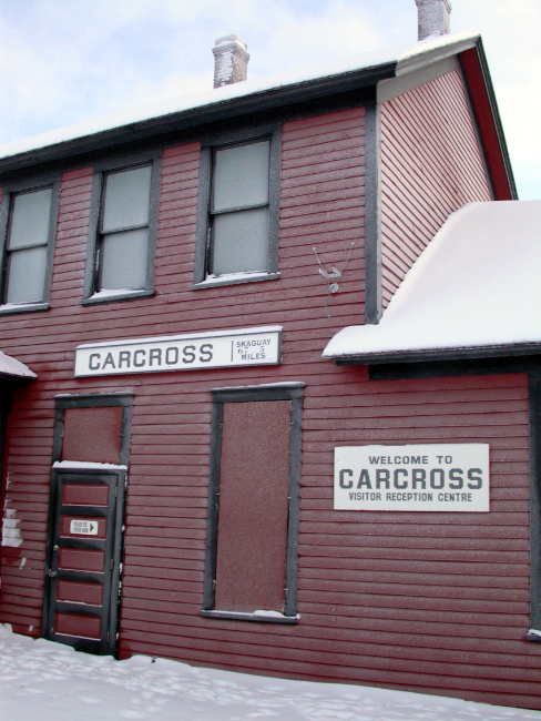 White Pass and Yukon Route railway station, Carcross, Yukon, on December 17, 2003. Photo by Murray Lundberg.