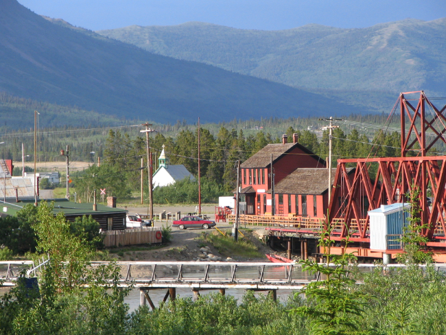 White Pass and Yukon Route railway station, Carcross, Yukon, on June 18, 2005. Photo by Murray Lundberg.