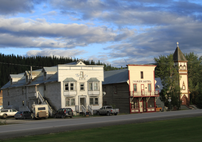 The Yukon Hotel streetscape on the evening of July 12, 2012. Photo by Murray Lundberg.
