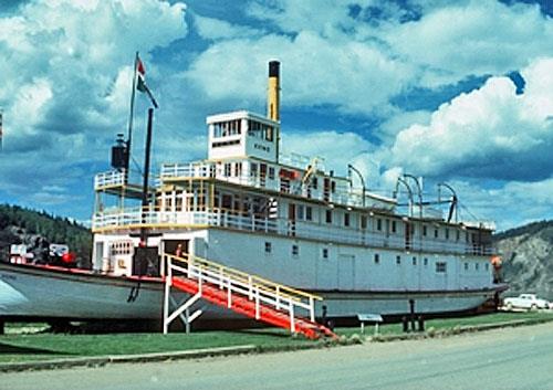 General view of S.S. Keno National Historic Site of Canada showing the surviving unity of the original vessel, 1977. Photo by P. McCloskey, via Parks Canada.