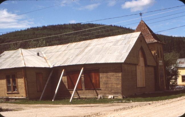 St. Andrew's Presbyterian Church, Dawson, June 20, 1985. Photo by Murray Lundberg.