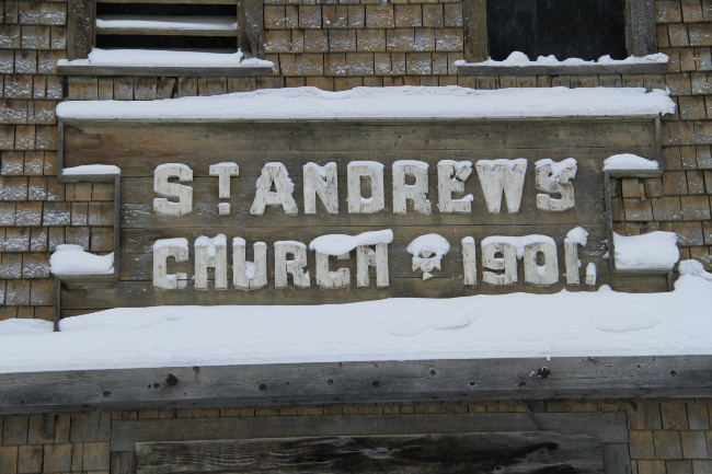 St. Andrew's Presbyterian Church, Dawson, February 9, 2017. Photo by Murray Lundberg.