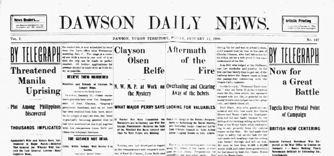 Dawson Daily News, January 12, 1900.