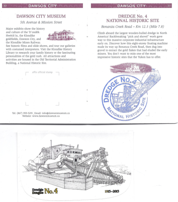 Yukon Gold 2012 Passport with Dredge No. 4 stamp and decal. Image by Murray Lundberg.