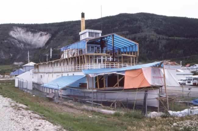 The S.S. Keno under restoration, September 1997. Photo by Murray Lundberg.