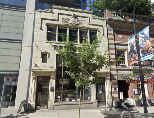B.C. & Yukon Chamber of Mines Building. Google Streetview, July 2024.