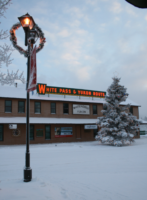 The White Pass and Yukon Route railway depot at -35C, on January 3, 2009. Photo by Murray Lundberg.