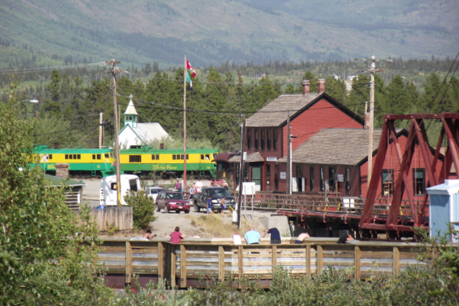 A train getting turned around on the loop at Carcross, Yukon, to head back to Skagway on August 15, 2010. Photo by Murray Lundberg.