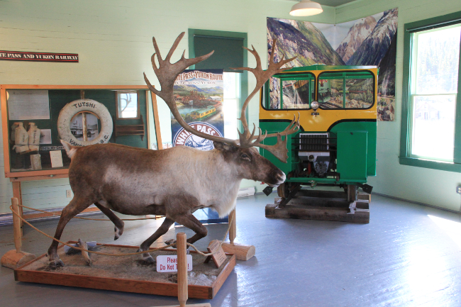 The former main waiting room in the WP&YR station at Carcross, Yukon, on May 25, 2015. Photo by Murray Lundberg.