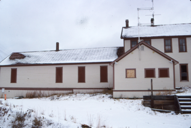 White Pass and Yukon Route railway station, Carcross, Yukon, in October 1997. Photo by Murray Lundberg.