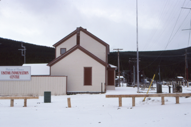 White Pass and Yukon Route railway station, Carcross, Yukon, in October 1997. Photo by Murray Lundberg.