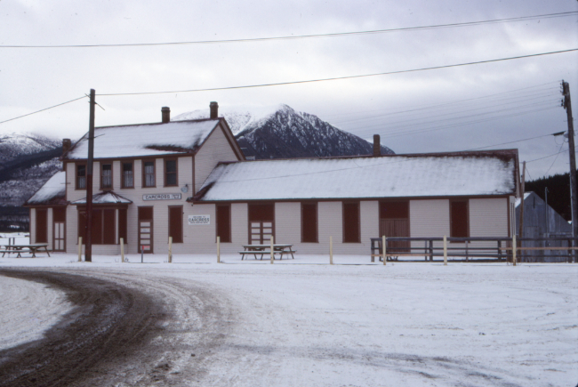 White Pass and Yukon Route railway station, Carcross, Yukon, in October 1997. Photo by Murray Lundberg.