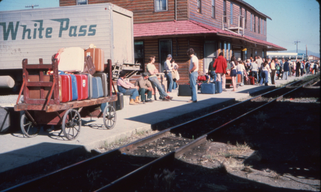 White Pass and Yukon Route railway depot, September 1980.