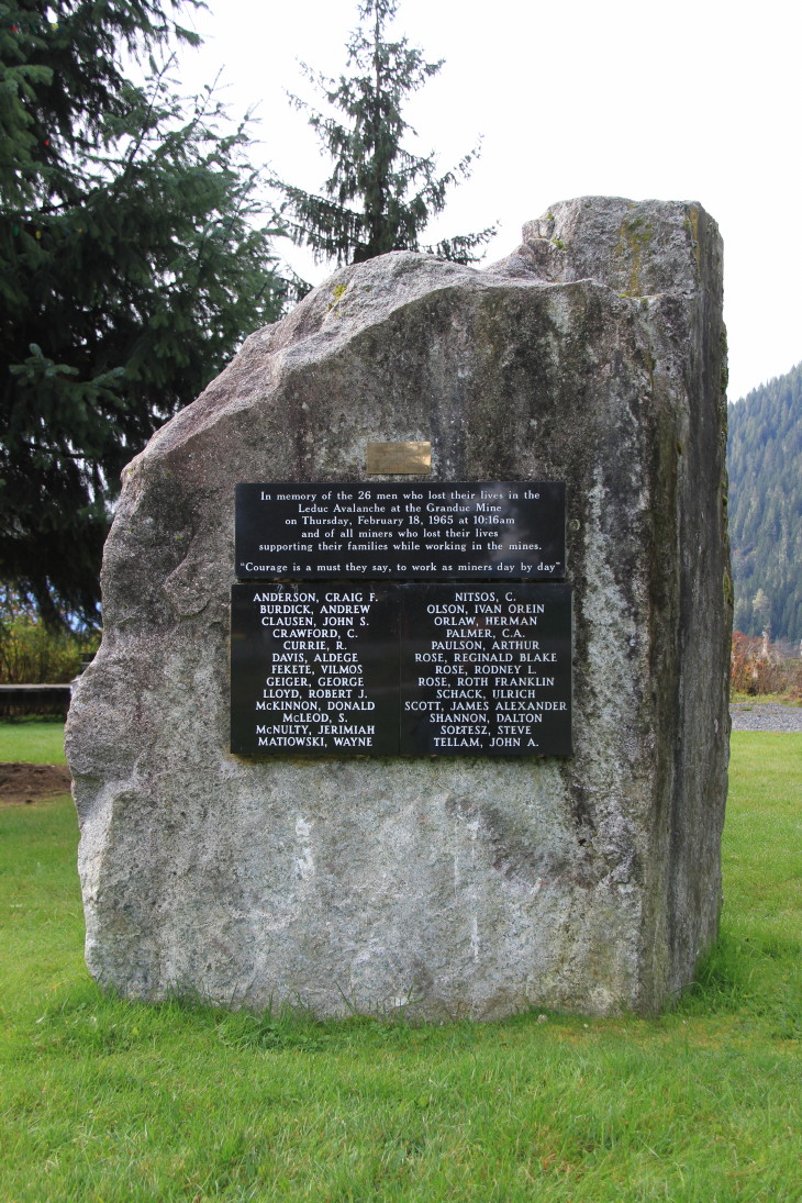 Memorial to the 26 Men Killed in the 1965 Leduc Avalanche - Stewart, BC