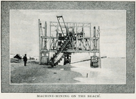 Machine mining on the beach, Nome - Romances of the World's Great Mines: The Klondike, 1903