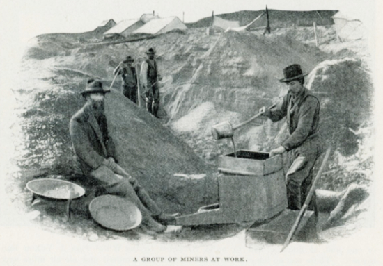 A group of miners at work - Romances of the World's Great Mines: The Klondike, 1903