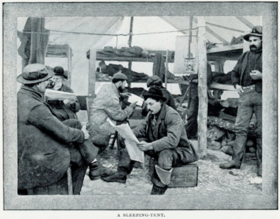 A sleeping tent - Romances of the World's Great Mines: The Klondike, 1903