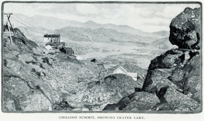 Chilkoot Summit, showing Crater Lake - Romances of the World's Great Mines: The Klondike, 1903