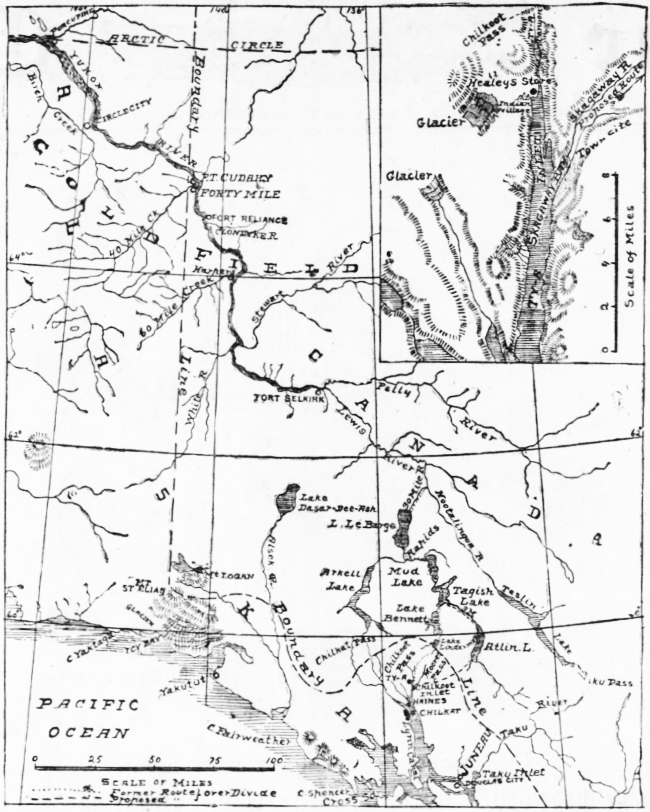 Map Showing the Situation of Skagaway Bay and the Proposed Route to the Yukon Gold Fields, June 1897