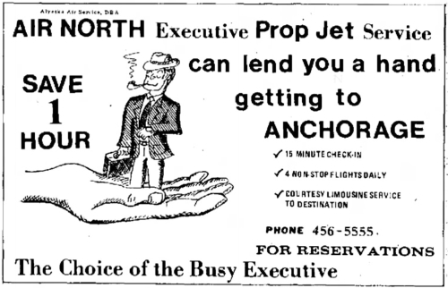Air North Fairbanks-Anchorage service, October 1976