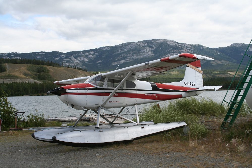A photograph of C-GAZE, a Cessna 180