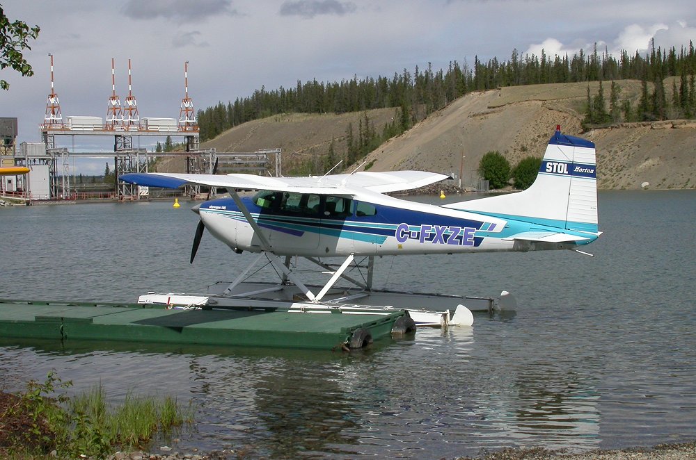 A photograph of C-FXZE, a Cessna A185E