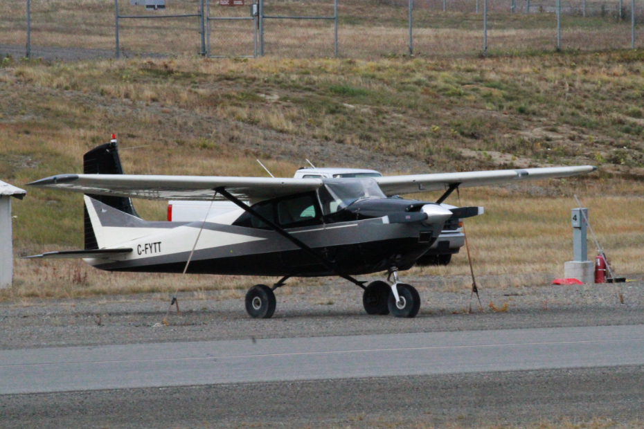 C-FYTT, a 1959 Cessna 182B, at Whitehorse, Yukon (YXY), on October 2, 2021.