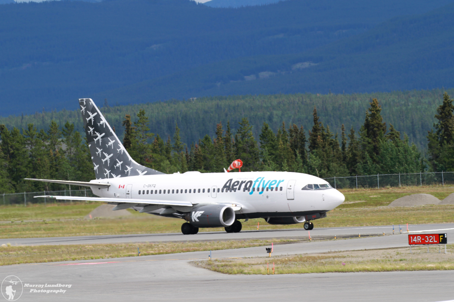 Kelowna Flightcraft's Aeroflyer Boeing 737-6CT C-GBVR at Whitehorse, Yukon (CYXY) on July 16, 2022.