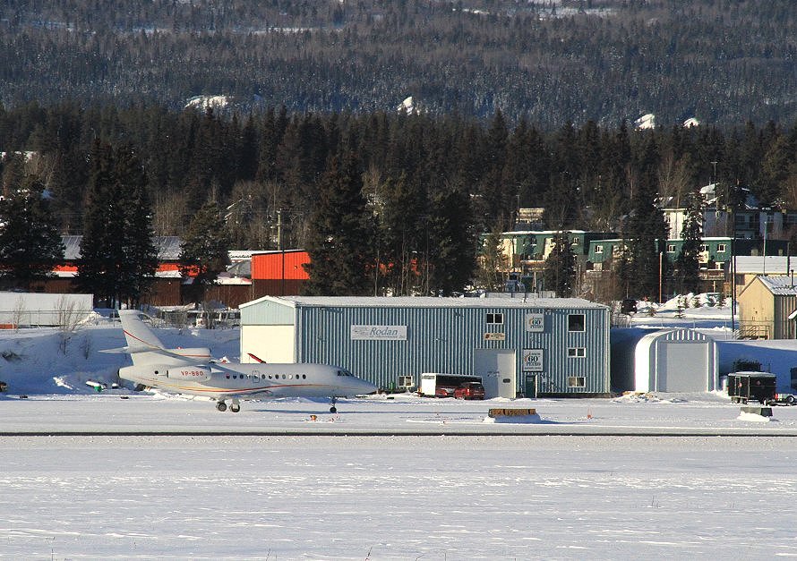 VP-BSO, a Dassault Falcon 900EX at Whitehorse