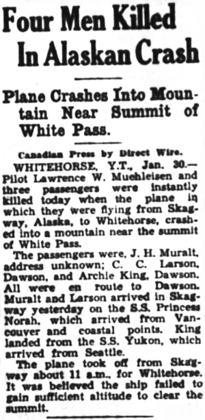 International Airways crash, White Pass, Alaska, 1935