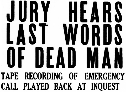 Jury Hears Last Words of Dead Man at C-119 Inquest, November 30, 1961