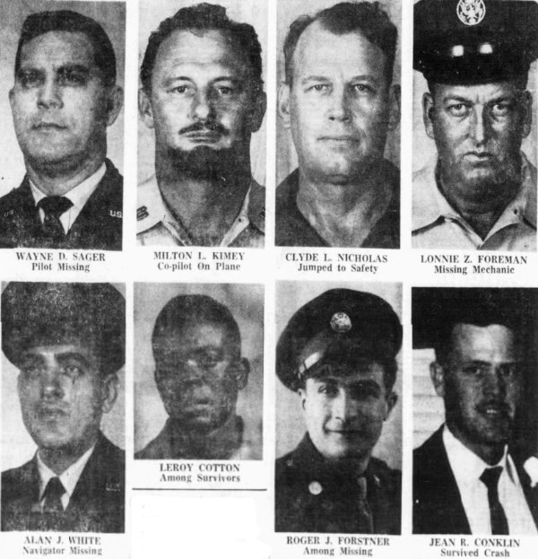Photos of 9 Houston-area airmen killed in Yukon crash, 1961