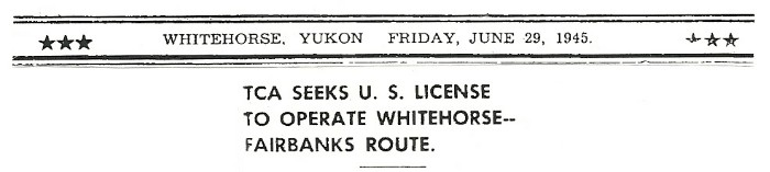 TCA seeks U.S. license to operate Whitehorse-Fairbanks route